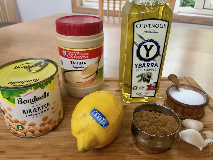 Ingredienser til Hummus